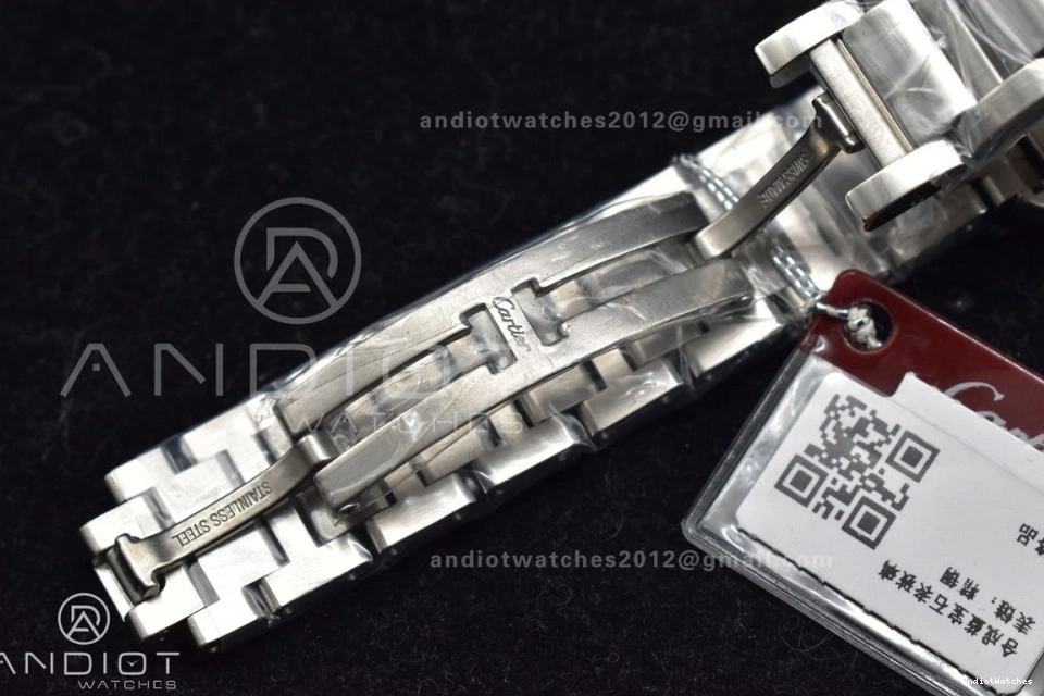 20.3mm ZipUp Ronda K11F On Bezel Bracelet Dial White Diamond Quartz With 1190 SS Tank SS Solo 1001
